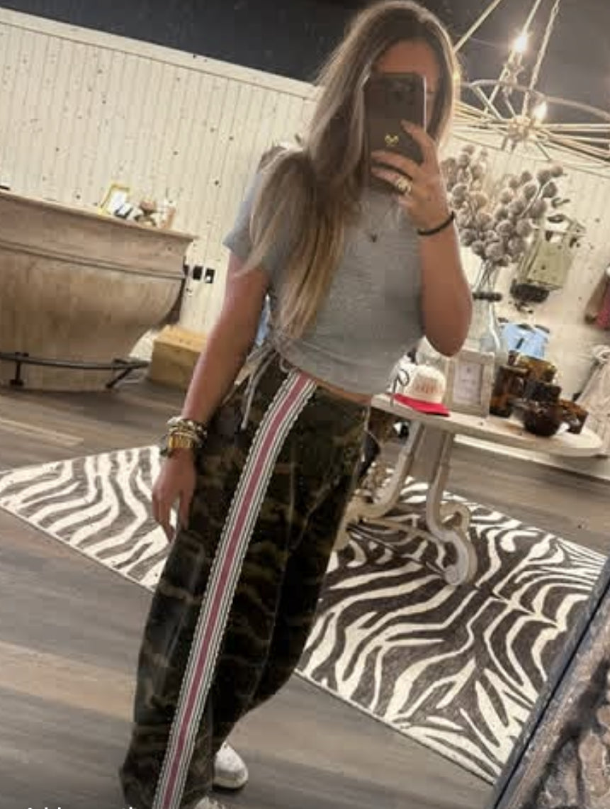 Pink Pinstripe Camo Joggers