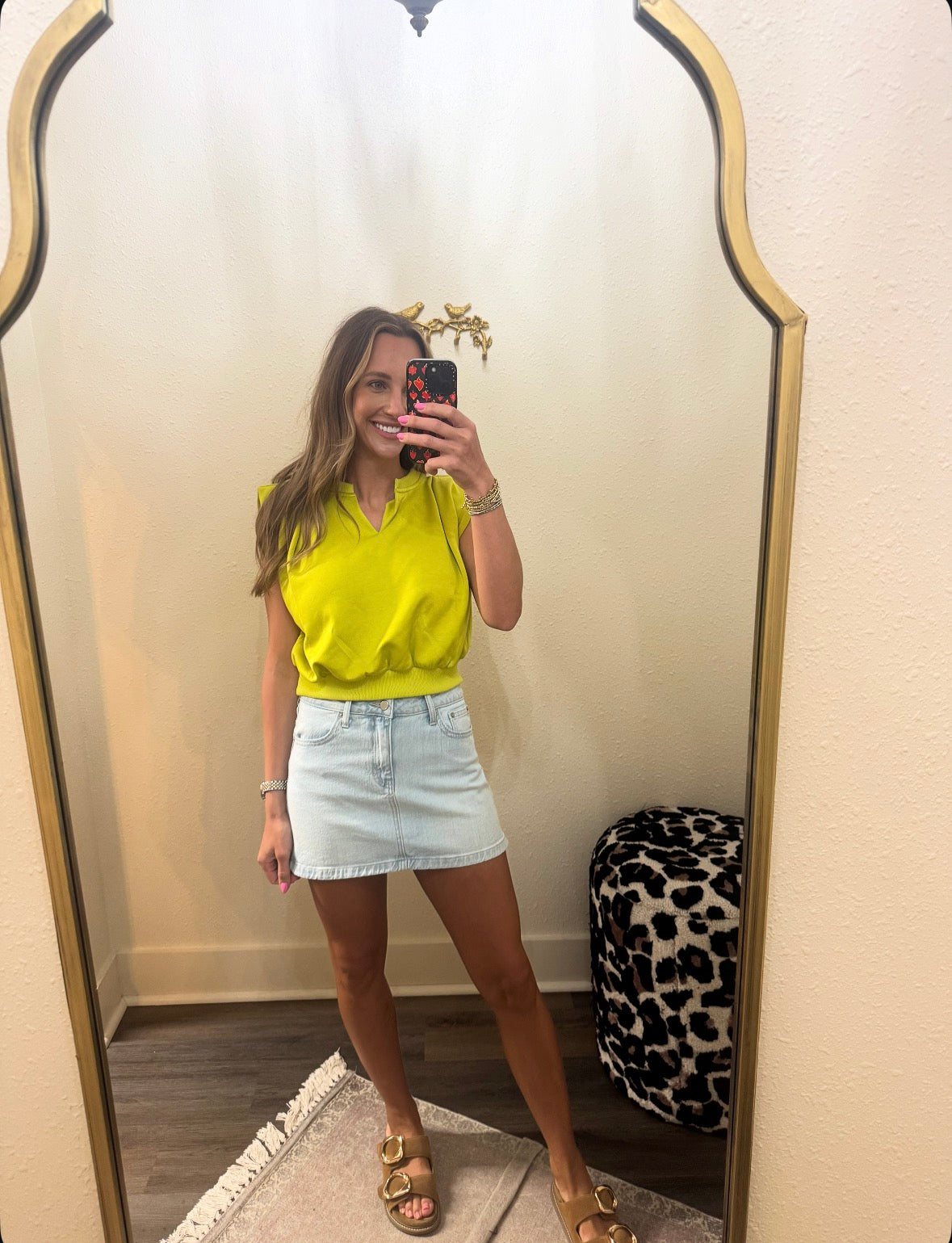Chartreuse Puff Top