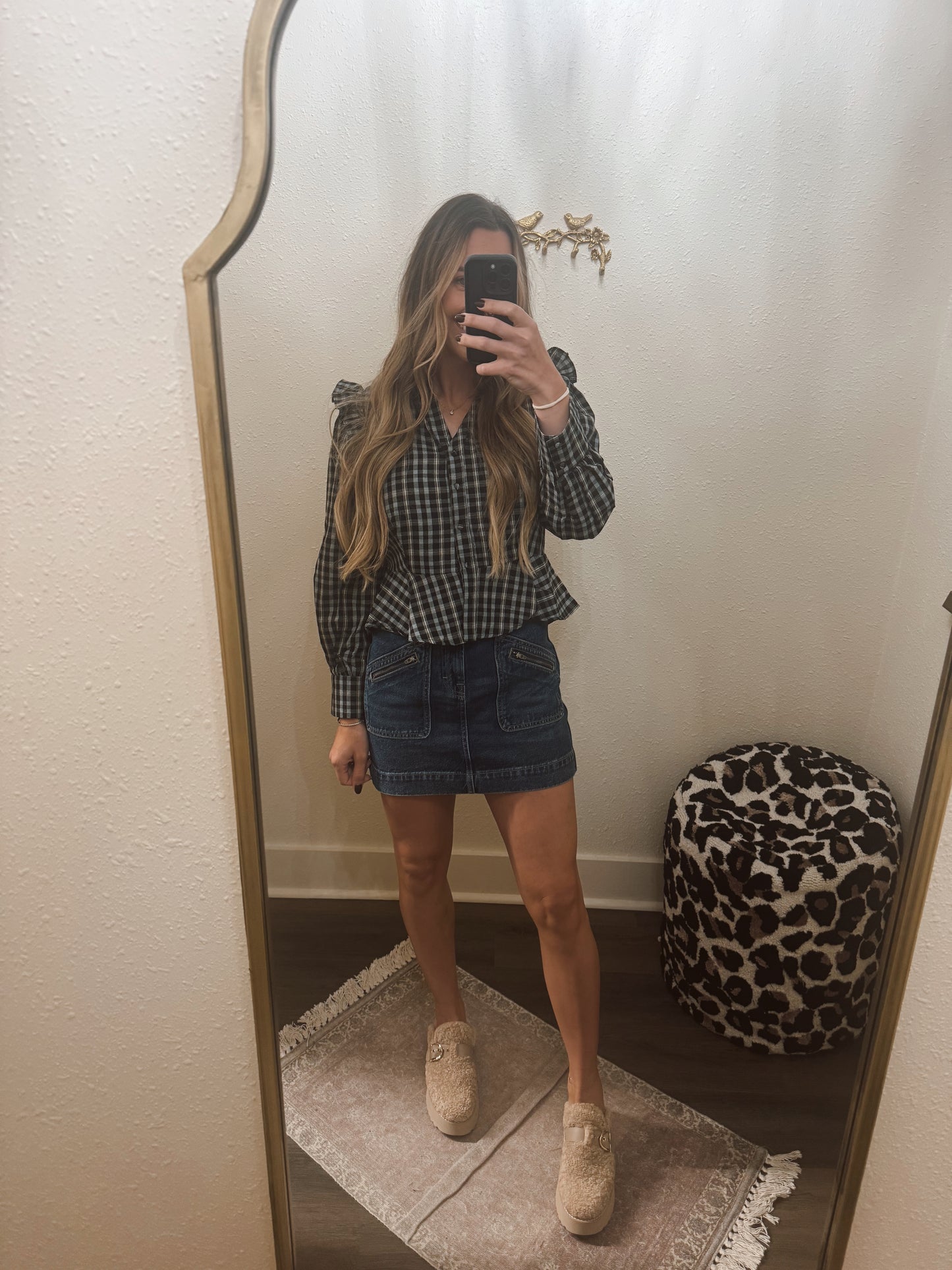 Classic Charm Black Gingham Blouse