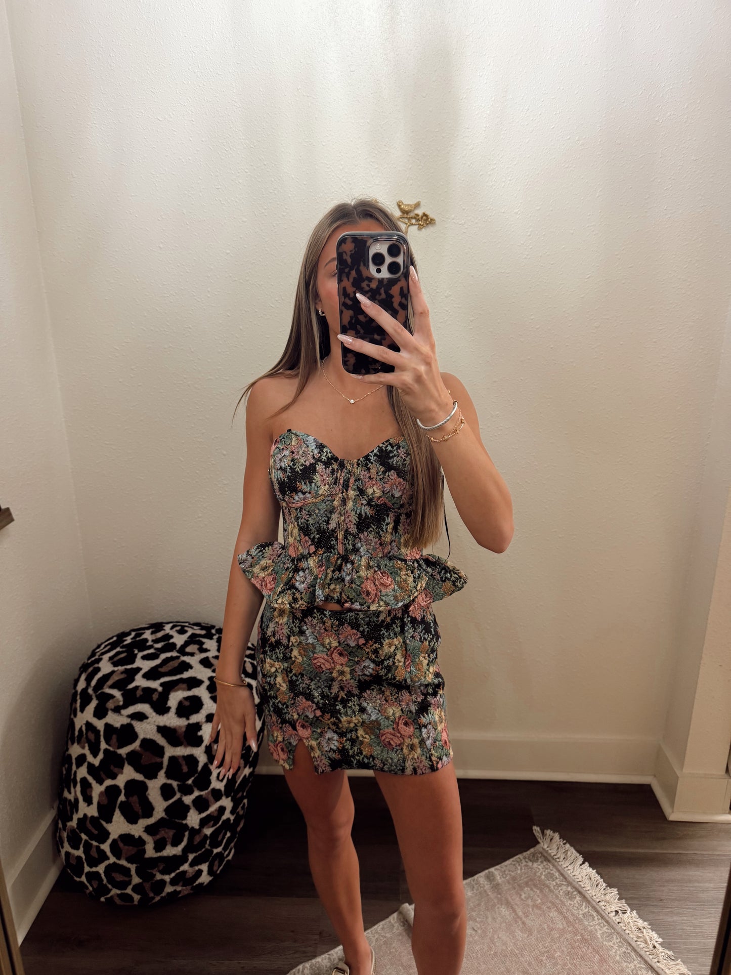 Floral Corset Top & Skirt Set