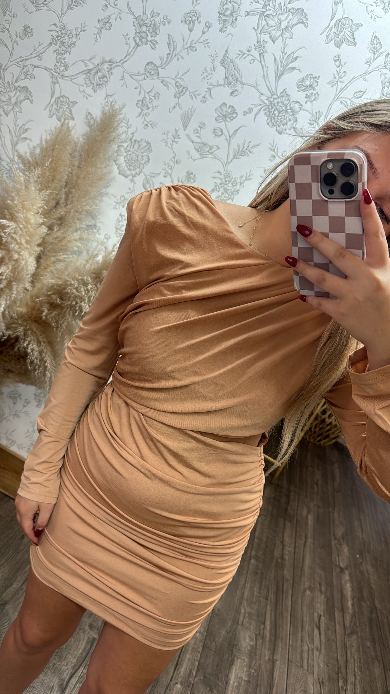Peach Cut Out Dress