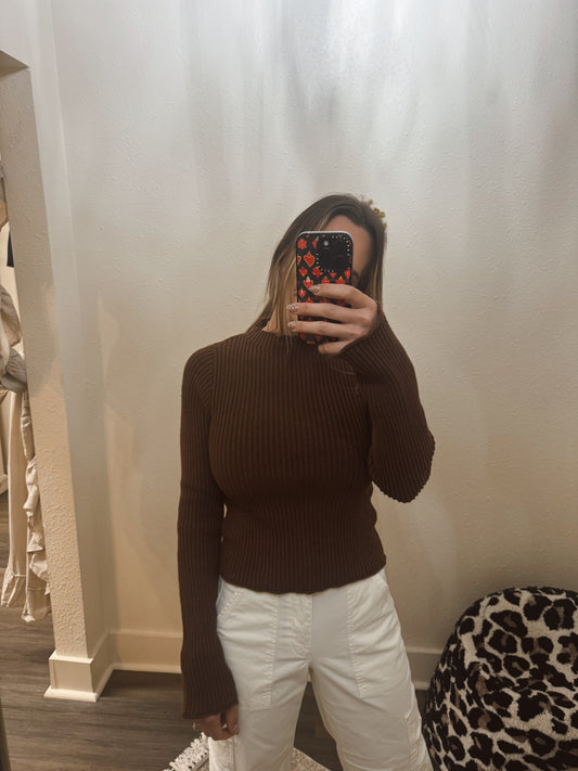 Chestnut Bell Sleeve Sweater