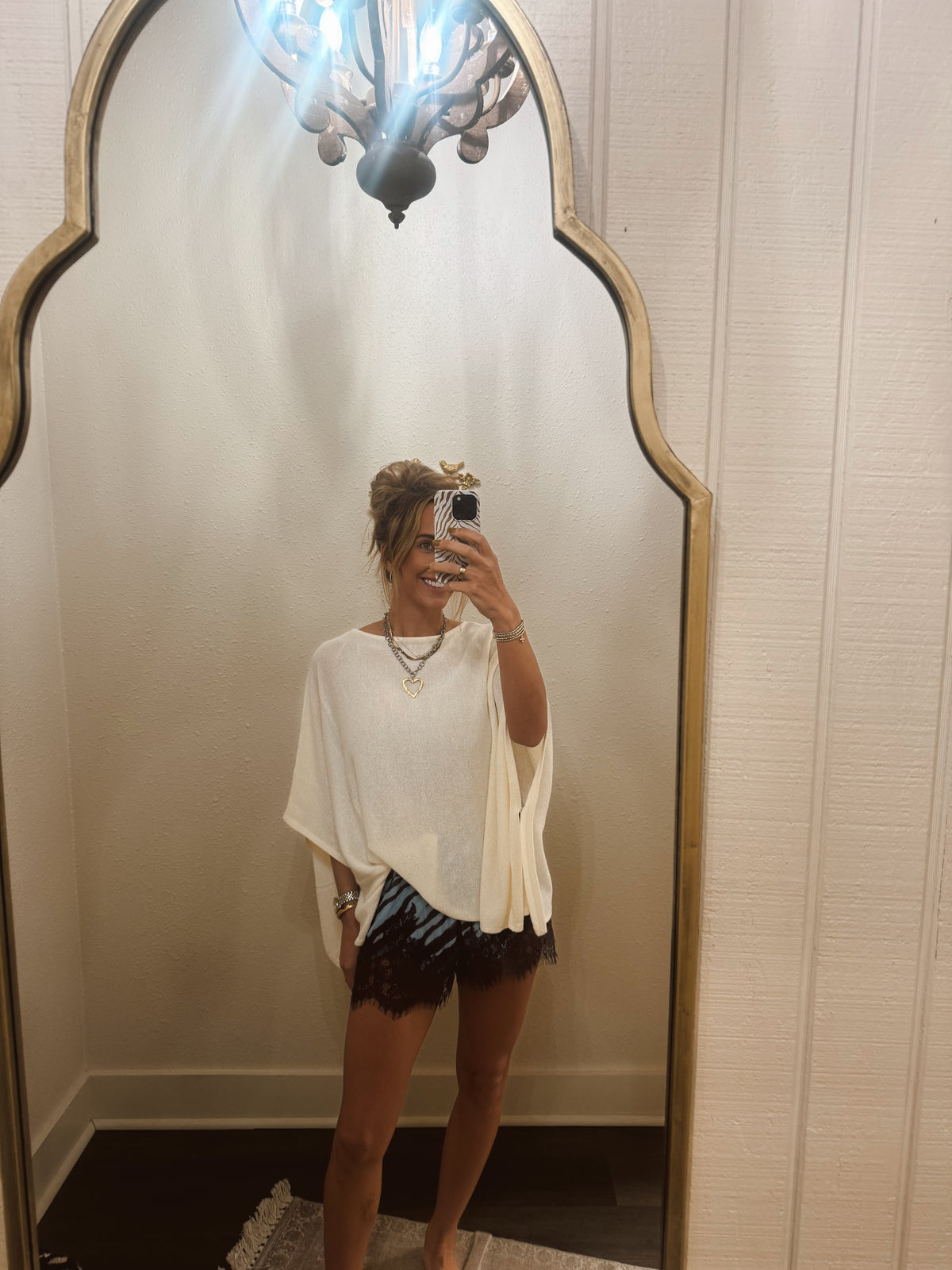 Blue belle lace shorts