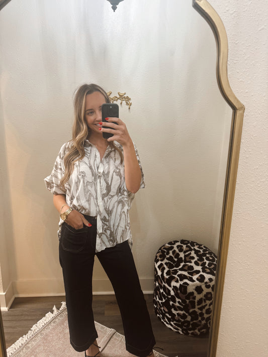 Mocha Marble Oversized Top