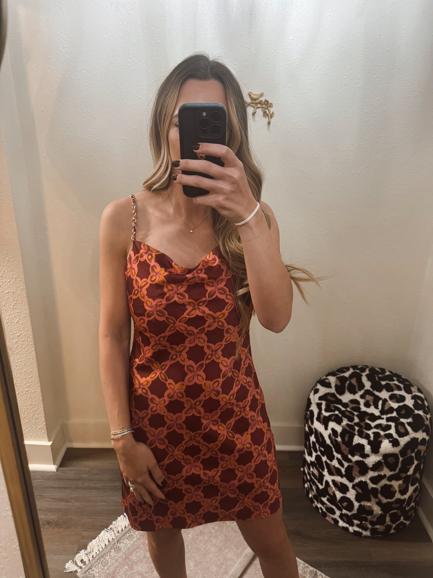 Cowl Me Burgundy Dress