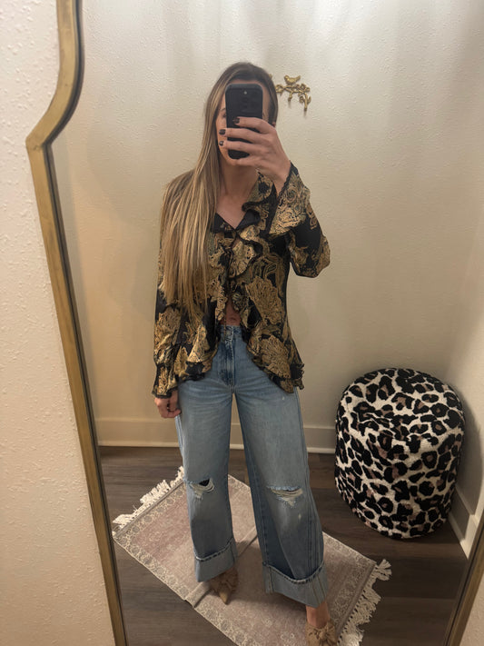 Navy Night out Blouse