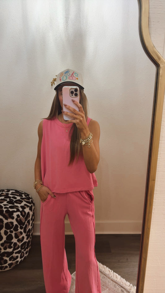 Pink Flowy Tank
