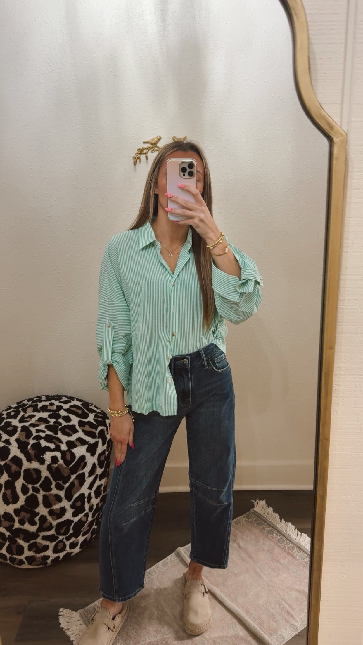Spring Seersucker Button Up